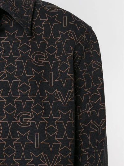 Shop Givenchy Logo Print Coat - Black