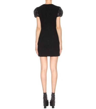 Shop Saint Laurent Sequinned Crêpe Dress In Black