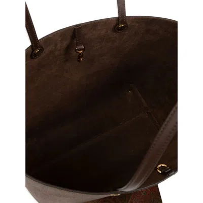 Etro Brown Shopper With All-over Jacquard Paisley Pattern