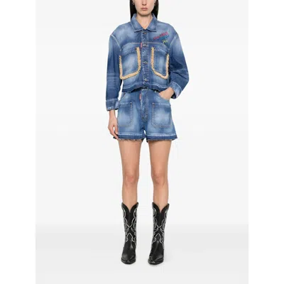 Dsquared2 Medium Wash Baggy Shorts