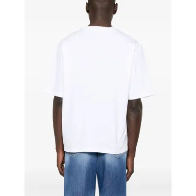 Dsquared2 White Round Neck T Shirt With Printed Maxi Logo On The Front And Heart Detail In Cotton Woman