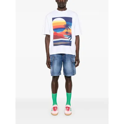 Dsquared2 Summer Lovers Cotton T-shirt With Multicolor Print
