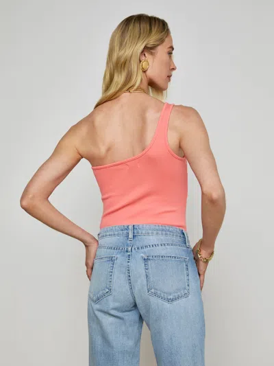 L Agence Cassidy One-shoulder Bodysuit In Pink