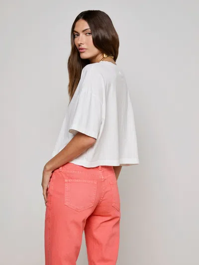 L Agence Daria Oversized Cropped Tee In White