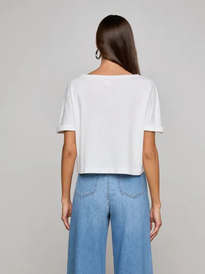 L Agence Sadie Embroidered Tee In White
