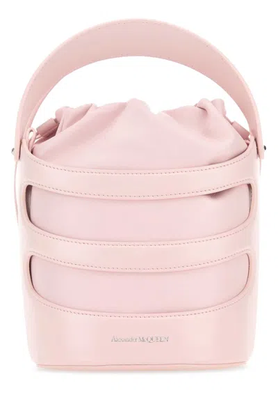 Alexander Mcqueen Women's Pastel Leather The Rise Bucket Bag In Pink
