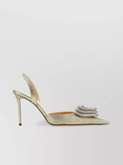 Mach&mach Platinum Fabric Pumps In Neutrals