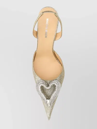 Mach&mach Platinum Fabric Pumps In Neutrals