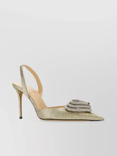 Mach&mach Platinum Fabric Pumps In Neutrals