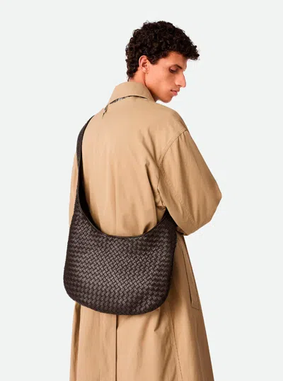 Bottega Veneta Brown Veneto Crossbody Bag In Black