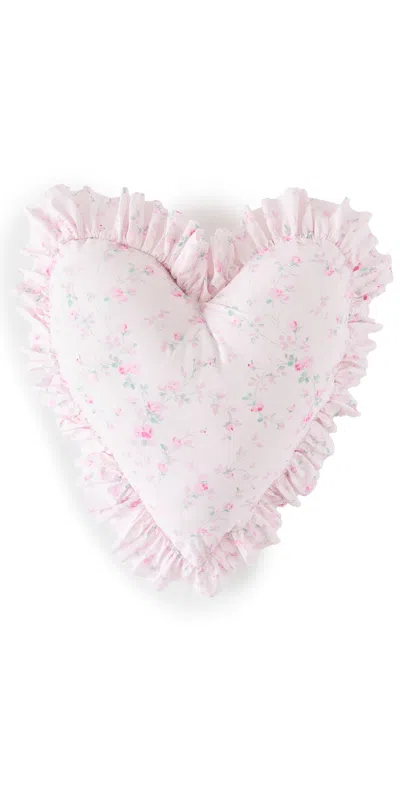 Loveshackfancy Heart Ruffle Pillow Parisian Pink In Parisian Pink