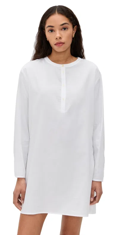 Leset Yoko Cotton Mini Tunic Dress In White