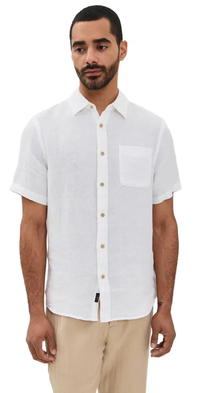 Faherty Ss Mesa Shirt In Bright White Basketweave