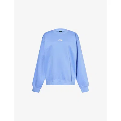 The North Face Womens Essential Oversize Cotton-blend Sweatshirt Medium Blue Xs In Medium Blue