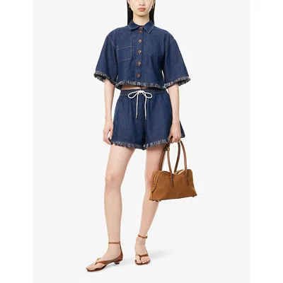 Zimmermann Rhiannon Drawstring Shorts In Atlantic