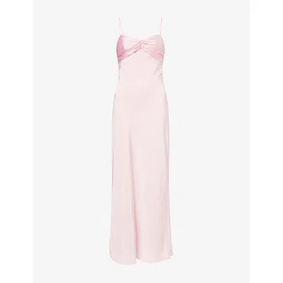 Pretty Lavish Womens Joely Contrast-panel Woven Maxi Dress Pink In Pink