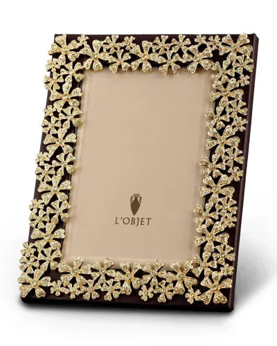 L'objet 24k Gold-plated Swarovski Crystal Garland Picture Frame, 8 X 10 In Multi