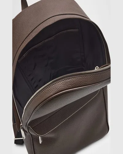 Bally Men's Oeden Leather Backpack In Ebano 21palladio