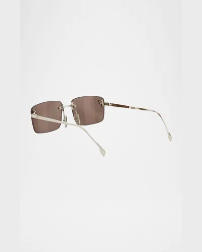 Fendi First Crystalized Logo Sunglasses In Gold Brown Mirror