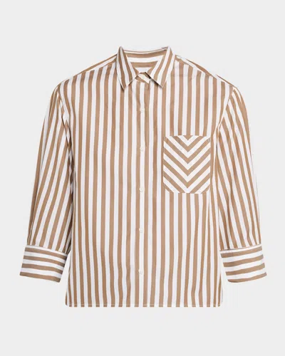 Rag & Bone Maxine Striped Button-front Shirt In Nvyst