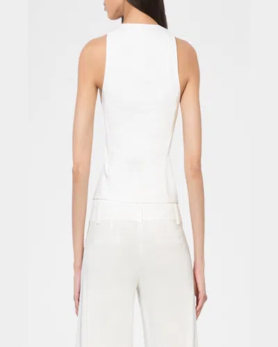 Alice And Olivia Mazie Deep V-neck Vest In White