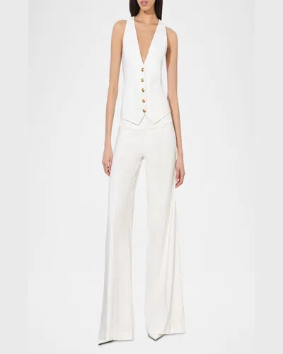 Alice And Olivia Mazie Deep V-neck Vest In White