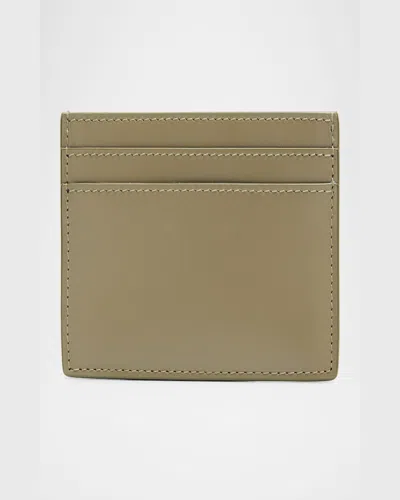 Saint Laurent Ysl Card Case In Calf Leather In Strong Moss