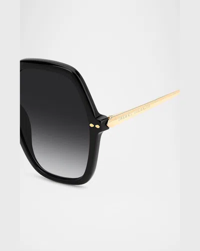 Isabel Marant Black Acetate Sunglasses In Black Gold