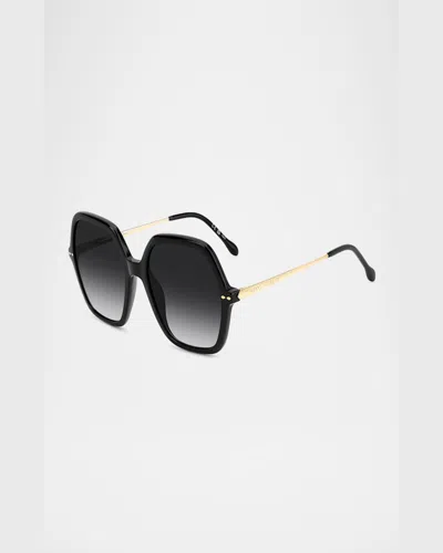Isabel Marant Black Acetate Sunglasses In Black Gold