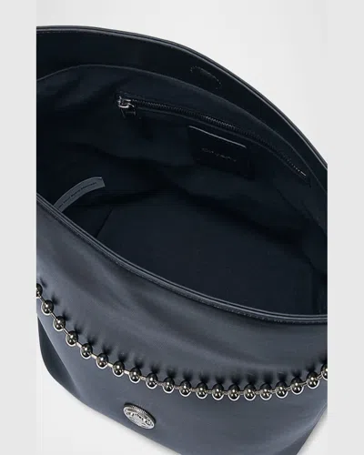 Oryany Ball Chain Leather Bucket Bag In Black