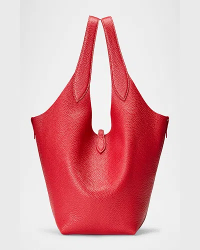 Polo Ralph Lauren Polo Play Leather Tote In Cherry