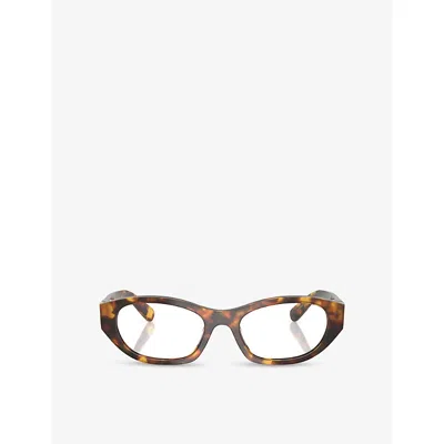 Miu Miu 03wv Tortoiseshell Acetate Eyeglasses In Brown