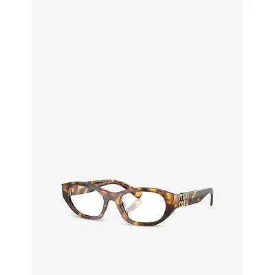 Miu Miu 03wv Tortoiseshell Acetate Eyeglasses In Brown