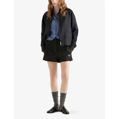 Prada Re-nylon Shorts In Black