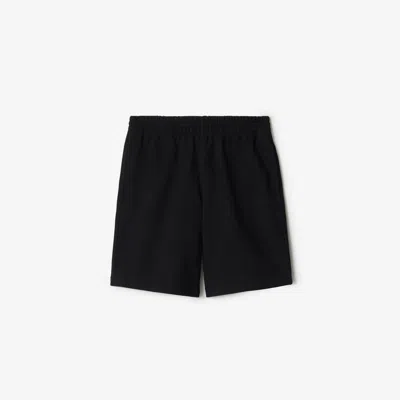 Burberry Logo Patch Straight-leg Shorts In Black