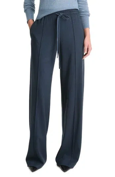Vince Wool Blend Pull-on Wide Leg Drawstring Pants In Tide Stone