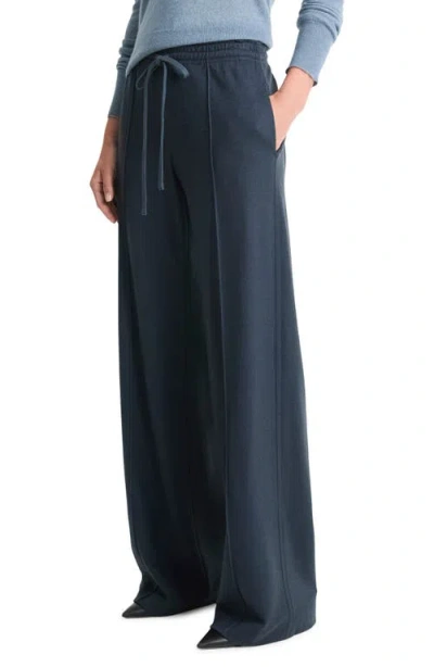 Vince Wool Blend Pull-on Wide Leg Drawstring Pants In Tide Stone