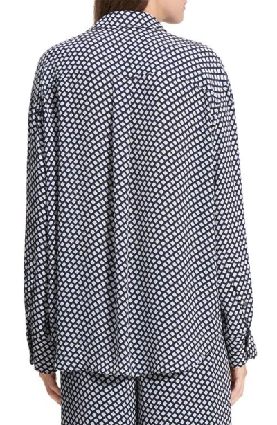Theory Geo Print Relaxed Button-up Shirt In Sapphire Multi