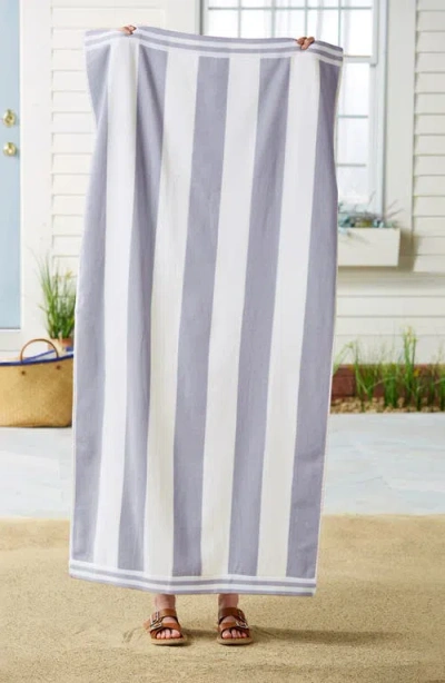 Woven & Weft Stripe Beach Towel In Lavender Purple