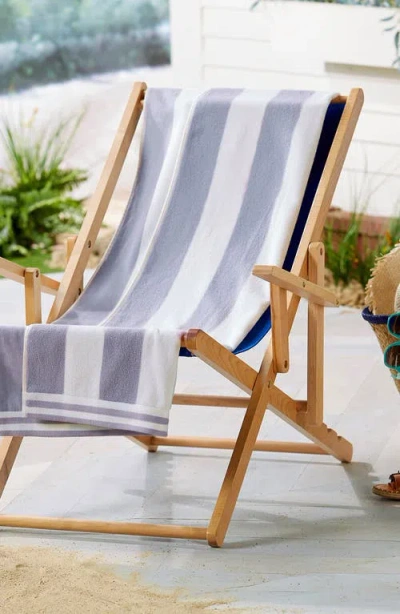 Woven & Weft Stripe Beach Towel In Lavender Purple