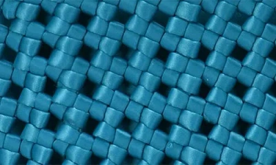 Madison West Open Weave Tote Bag With Zip Pouch In Turquoise