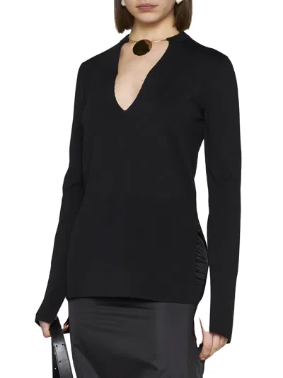 Jil Sander Medallion-detail Knit Top In Black