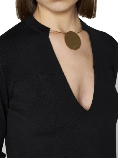 Jil Sander Medallion-detail Knit Top In Black