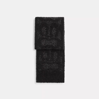 Coach Signature Knit Boucle Oversized Muffler In Black