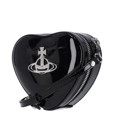 Vivienne Westwood Heart Shape Cross-body Bag With Adjustable Strap In Black
