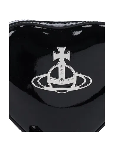 Vivienne Westwood Heart Shape Cross-body Bag With Adjustable Strap In Black