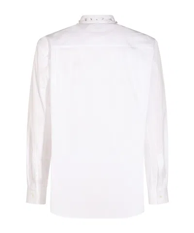 Alexander Mcqueen Embellished Collar Long Sleeves Shirt In White