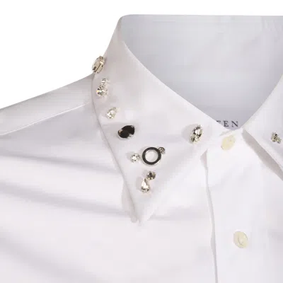 Alexander Mcqueen Embellished Collar Long Sleeves Shirt In White