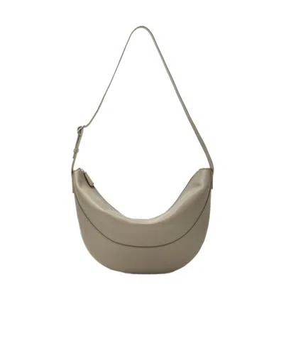 The Row Jouve Shoulder Bag In Grain Leather In Gray