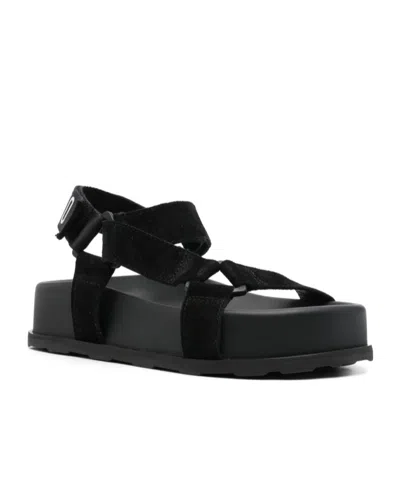 Moschino Sandal With Logo In Black